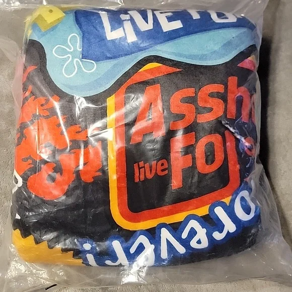 Assholes Live Forever STICKERS Multicolor Single Sided Blanket 5' x 5' ALF - Picture 4 of 5
